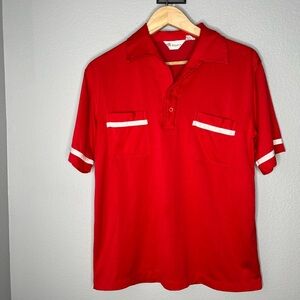 Vtg Men's Mr. California Two Tone Shirt Short Sleeve LARGE BUTTERFLY COLLAR